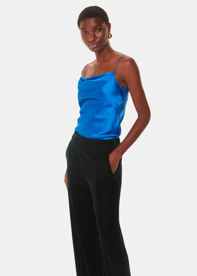 Whistles Pants Black Velvet Full Length Pants 8211 Women