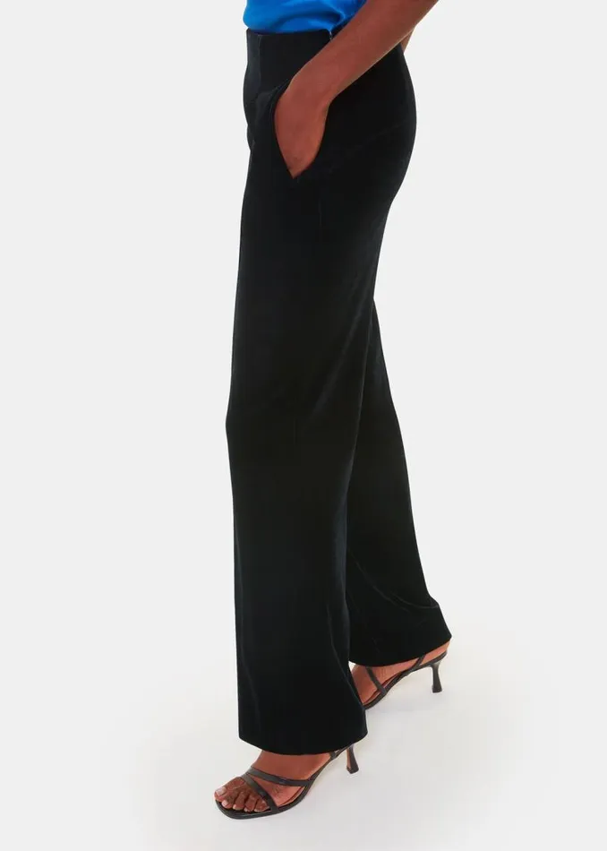 Whistles Pants Black Velvet Full Length Pants 8211 Women