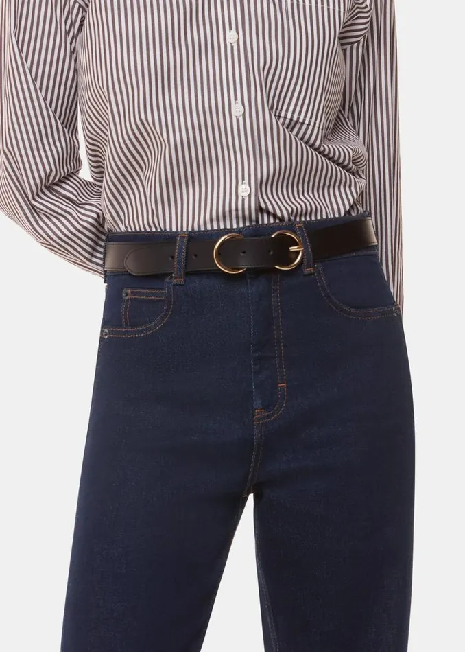 Whistles Pants Dark Denim Stretch Barrel Leg Jean 8211 Women
