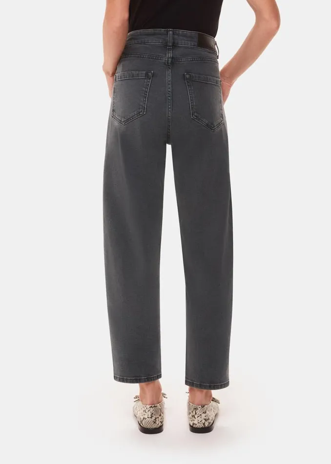 Whistles Pants Grey Stretch Barrel Leg Jean 8211 Women