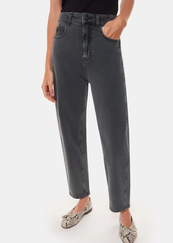 Whistles Pants Grey Stretch Barrel Leg Jean 8211 Women