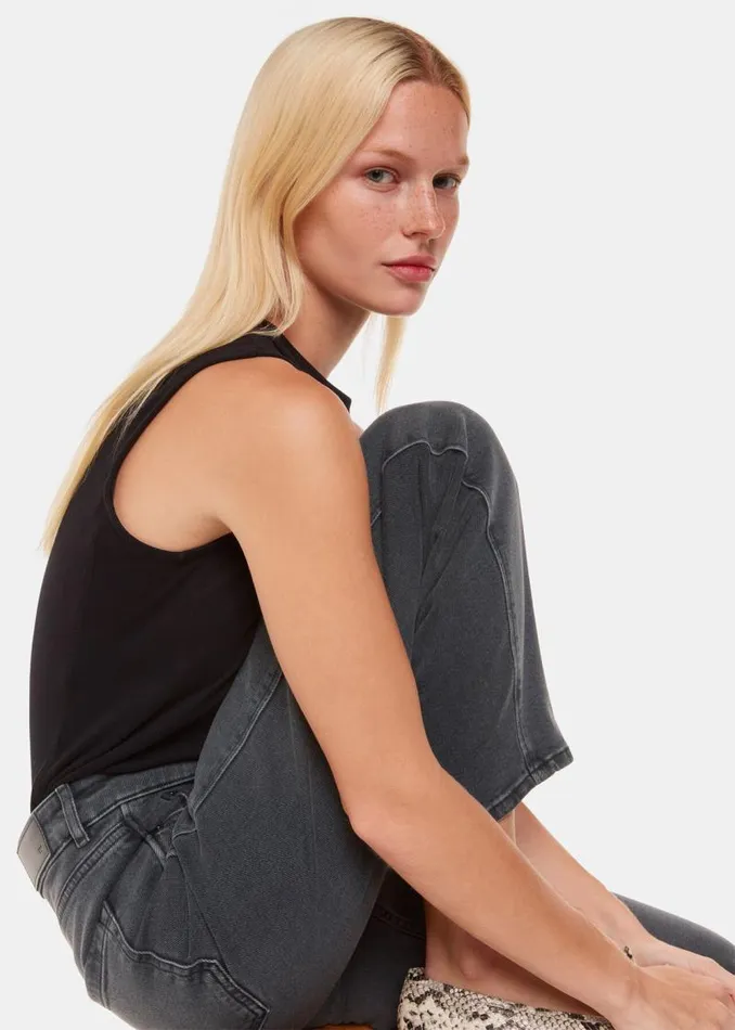Whistles Pants Grey Stretch Barrel Leg Jean 8211 Women