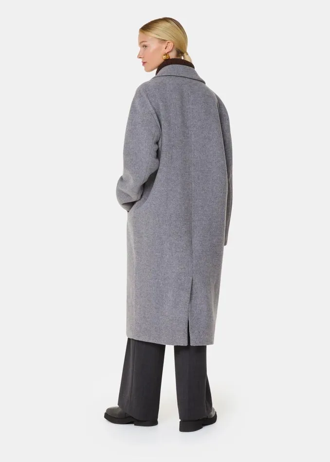 Whistles Petite Coats and Jackets Grey Petite Eliza Double Breasted Coat 8211 Women