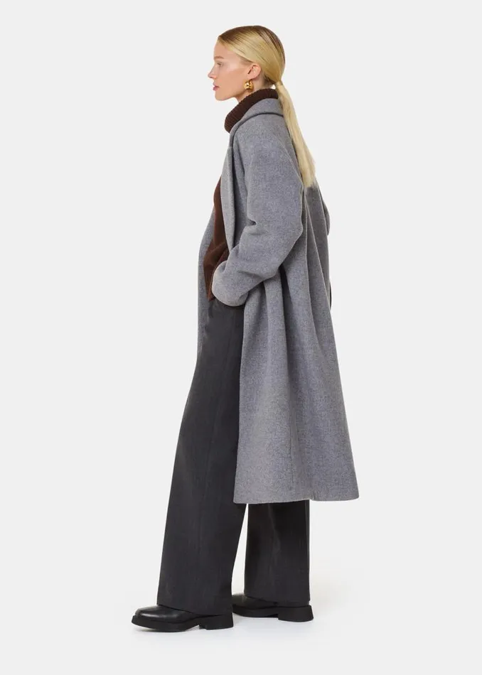 Whistles Petite Coats and Jackets Grey Petite Eliza Double Breasted Coat 8211 Women