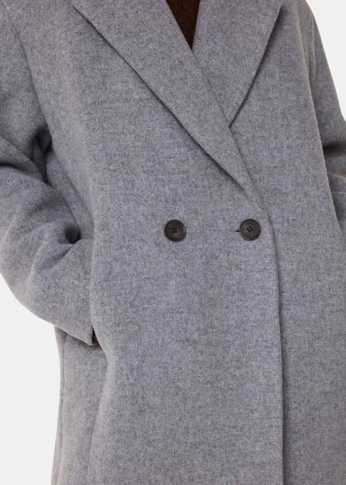 Whistles Petite Coats and Jackets Grey Petite Eliza Double Breasted Coat 8211 Women