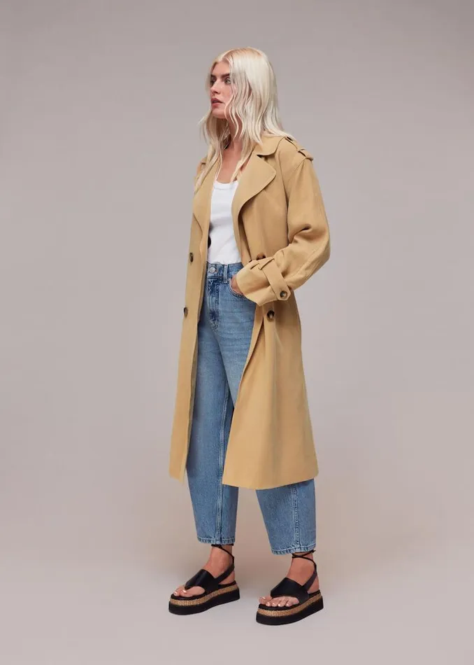Whistles Petite Coats and Jackets Neutral Petite Riley Trench Coat 8211 Women