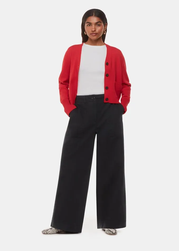 Whistles Petite Pants and Jeans Washed Black Petite Ruth Relaxed Leg Pants 8211 Women