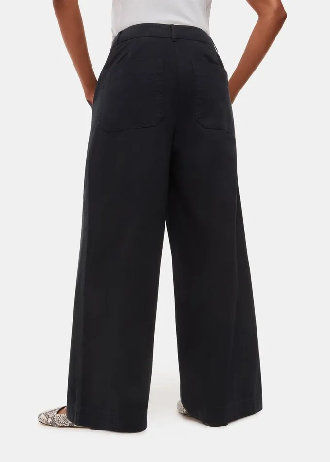 Whistles Petite Pants and Jeans Washed Black Petite Ruth Relaxed Leg Pants 8211 Women