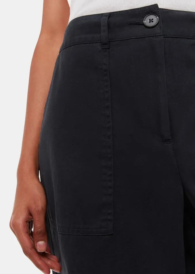 Whistles Petite Pants and Jeans Washed Black Petite Ruth Relaxed Leg Pants 8211 Women