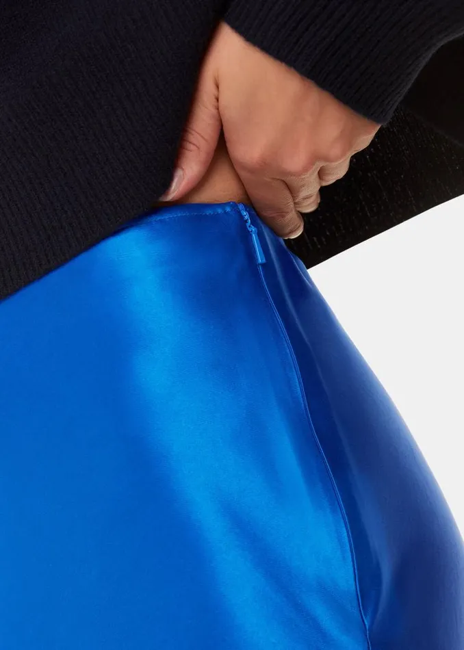 Whistles Skirts Blue Satin Bias Cut Skirt 8211 Women