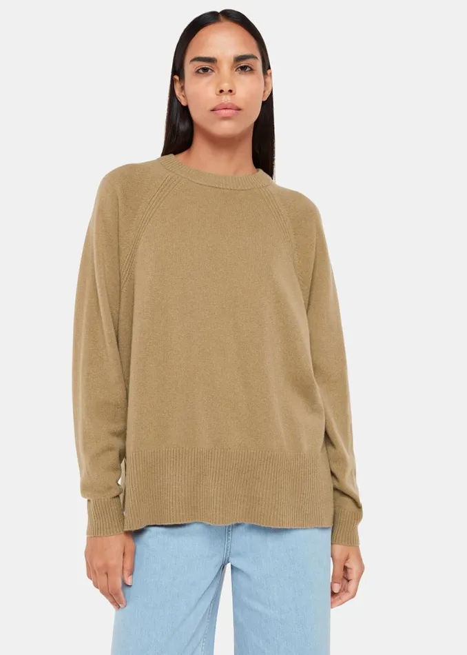 Whistles Sweaters and Cashmere Camel Ultimate Cashmere Crew Neck Sweater 8211 Women