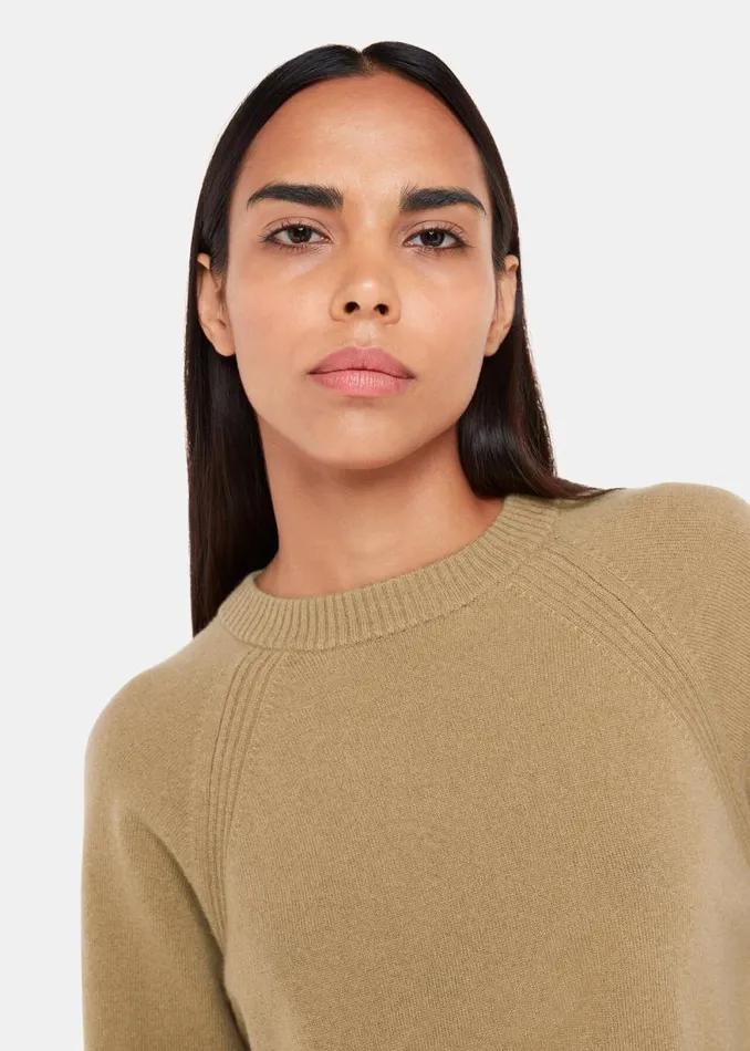 Whistles Sweaters and Cashmere Camel Ultimate Cashmere Crew Neck Sweater 8211 Women