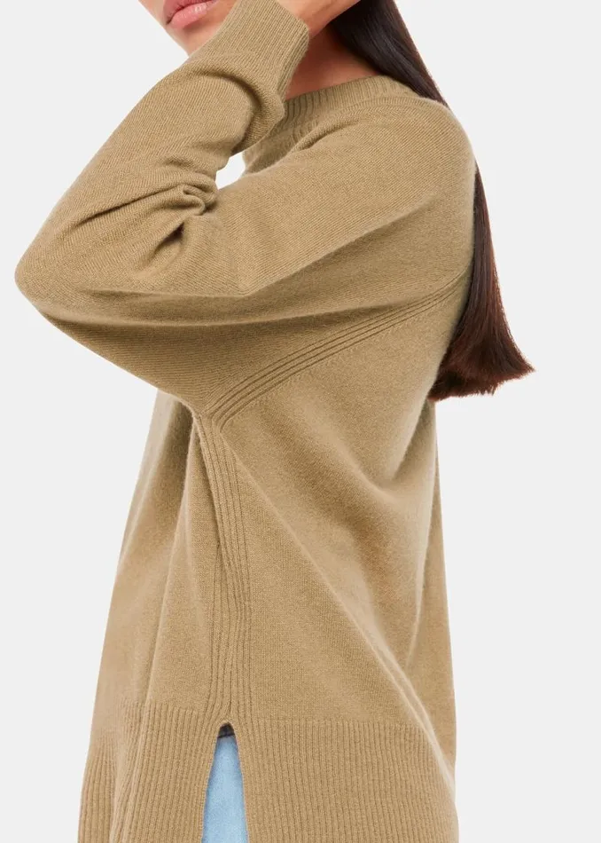 Whistles Sweaters and Cashmere Camel Ultimate Cashmere Crew Neck Sweater 8211 Women
