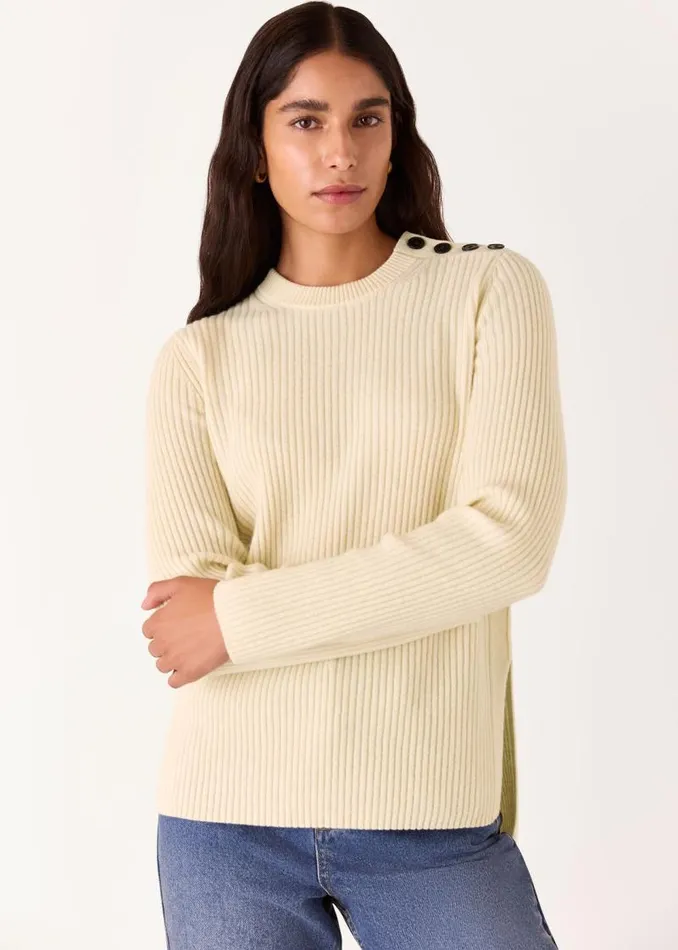 Whistles Sweaters and Cashmere Ivory Button Detail Longline Sweater 8211 Women Whistles Sweaters and Cashmere Ivory Button Detail Longline Sweater 8211 Women