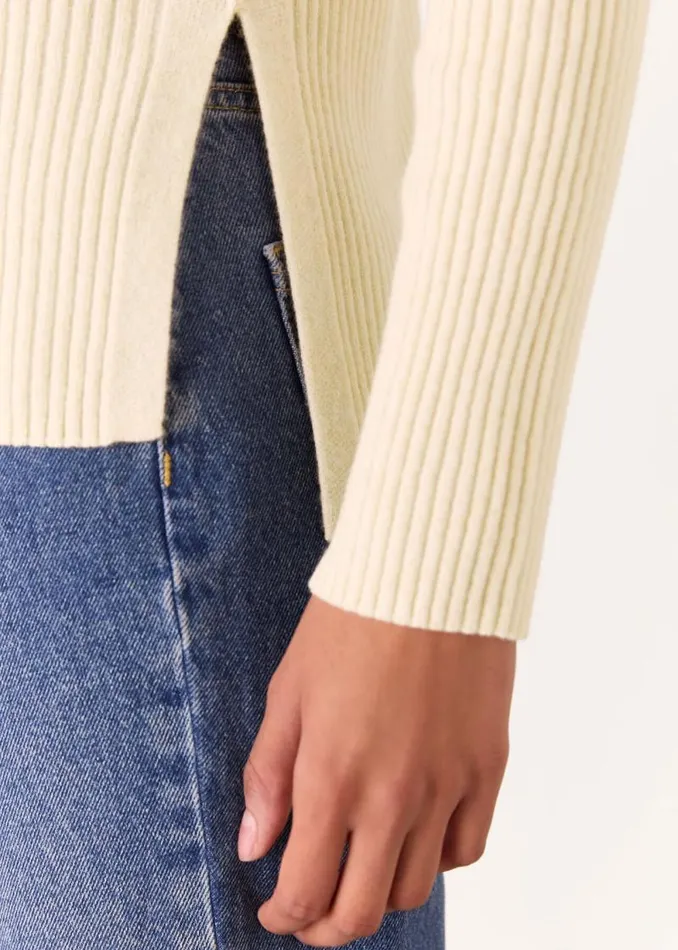 Whistles Sweaters and Cashmere Ivory Button Detail Longline Sweater 8211 Women