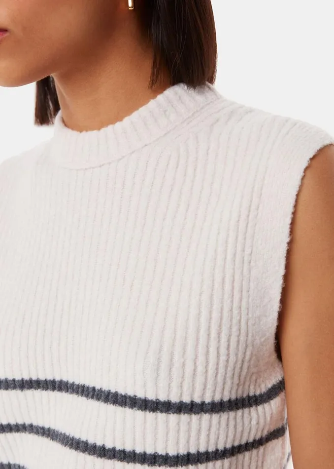 Whistles Sweaters and Cashmere Ivory Stripe Textured Sweater Vest 8211 Women