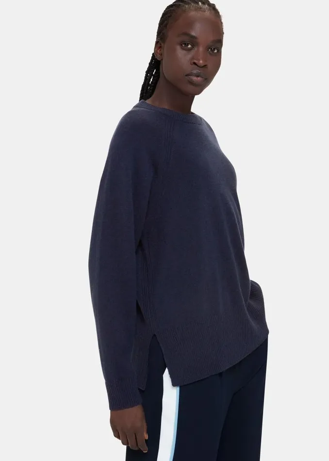 Whistles Sweaters and Cashmere Navy Ultimate Cashmere Crew Neck Sweater 8211 Women