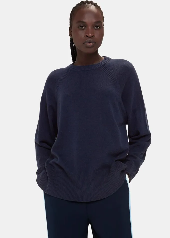 Whistles Sweaters and Cashmere Navy Ultimate Cashmere Crew Neck Sweater 8211 Women
