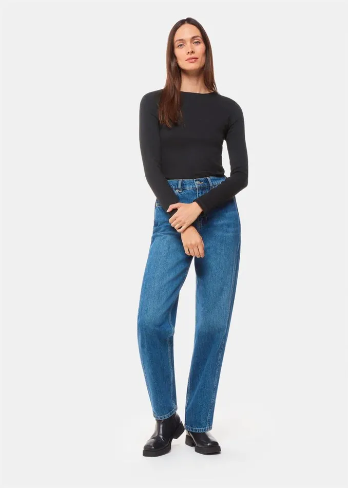 Whistles Tops Black High Neck Long Sleeve Rib Top 8211 Women