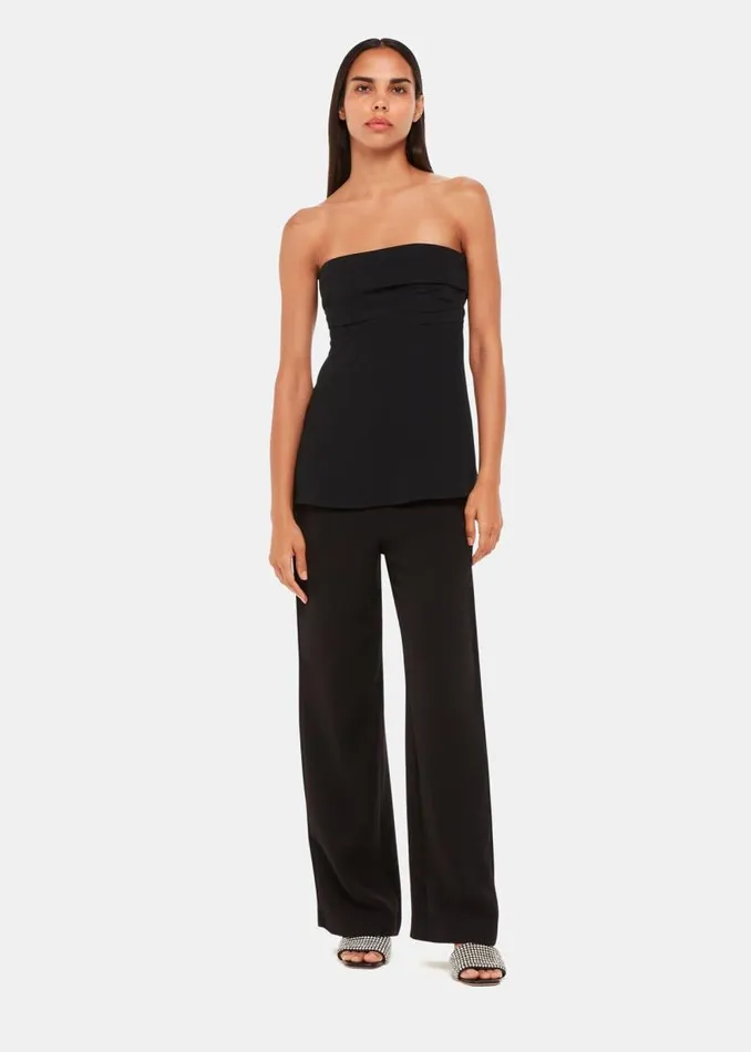 Whistles Tops Black Lula Crepe Bandeau Top 8211 Women
