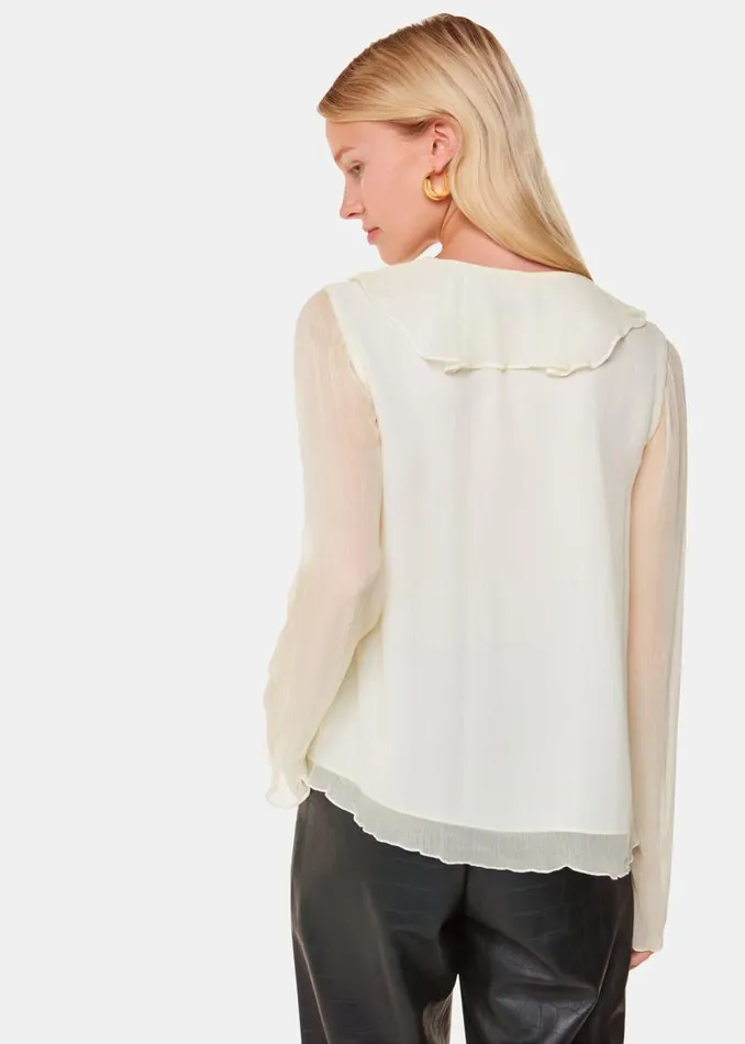Whistles Tops Ivory Ruffle Collar Detail Blouse 8211 Women