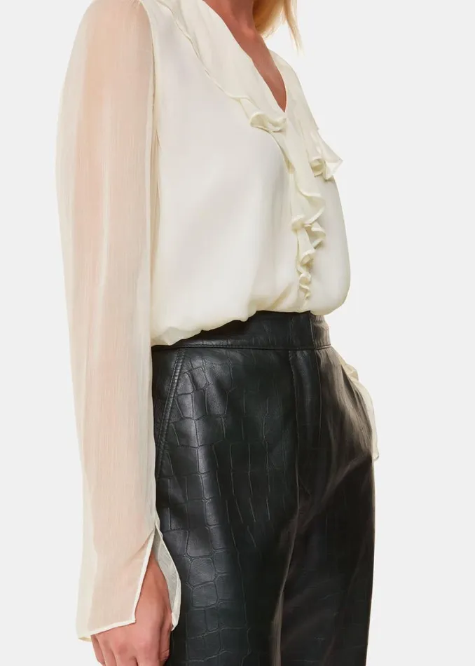 Whistles Tops Ivory Ruffle Collar Detail Blouse 8211 Women
