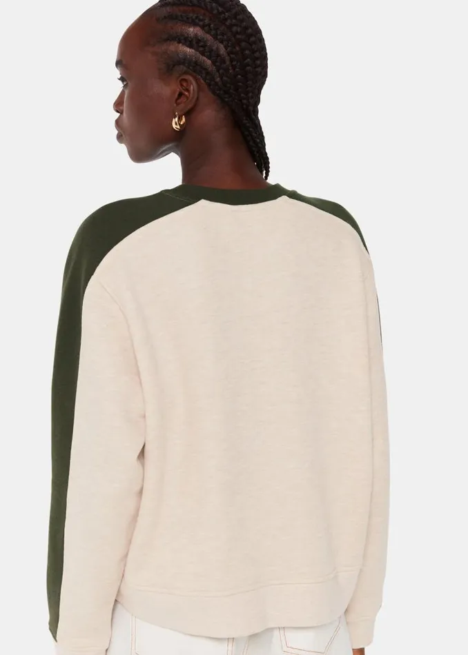 Whistles Tops Khaki Colourblock Sweat 8211 Women