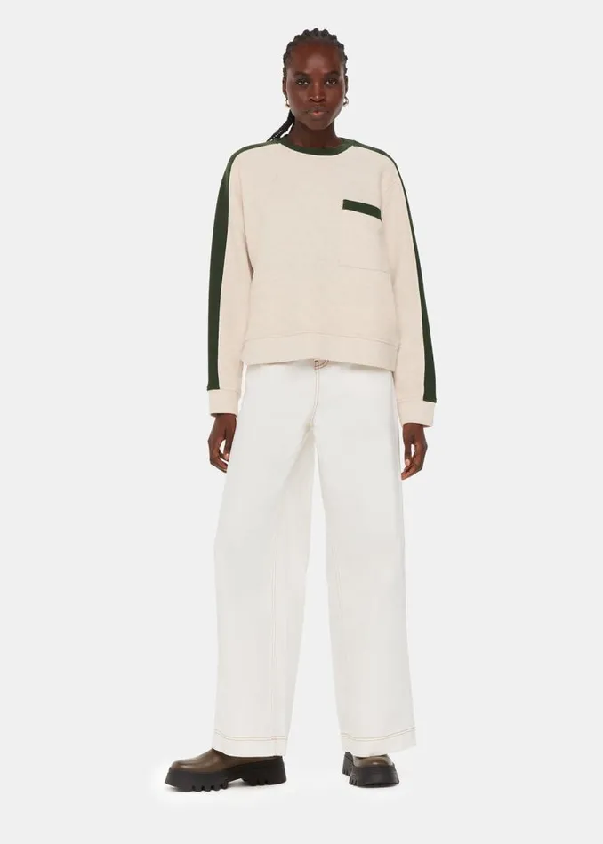 Whistles Tops Khaki Colourblock Sweat 8211 Women