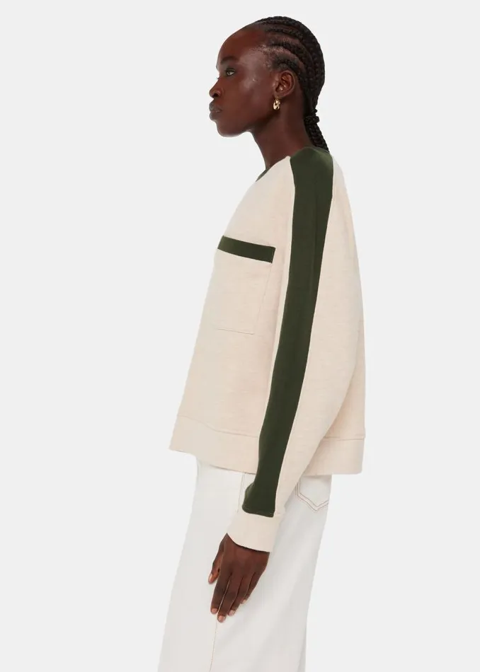 Whistles Tops Khaki Colourblock Sweat 8211 Women