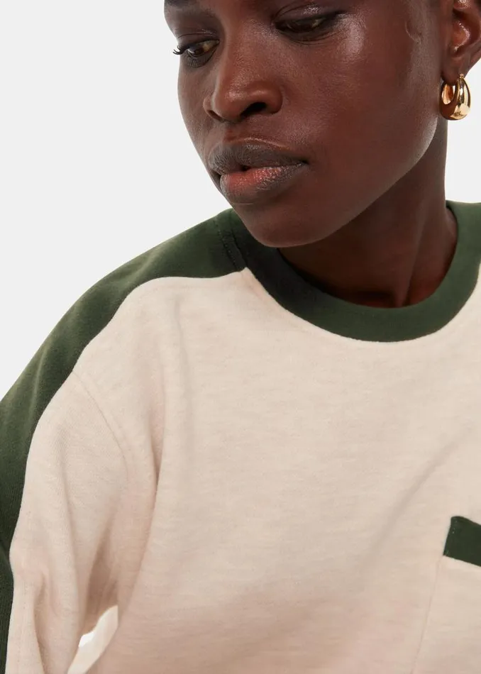 Whistles Tops Khaki Colourblock Sweat 8211 Women