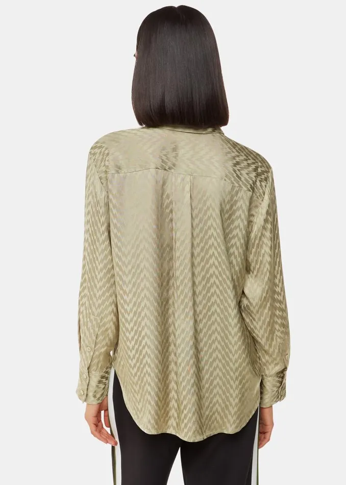 Whistles Tops Khaki Jacquard Zig Zag Print Shirt 8211 Women