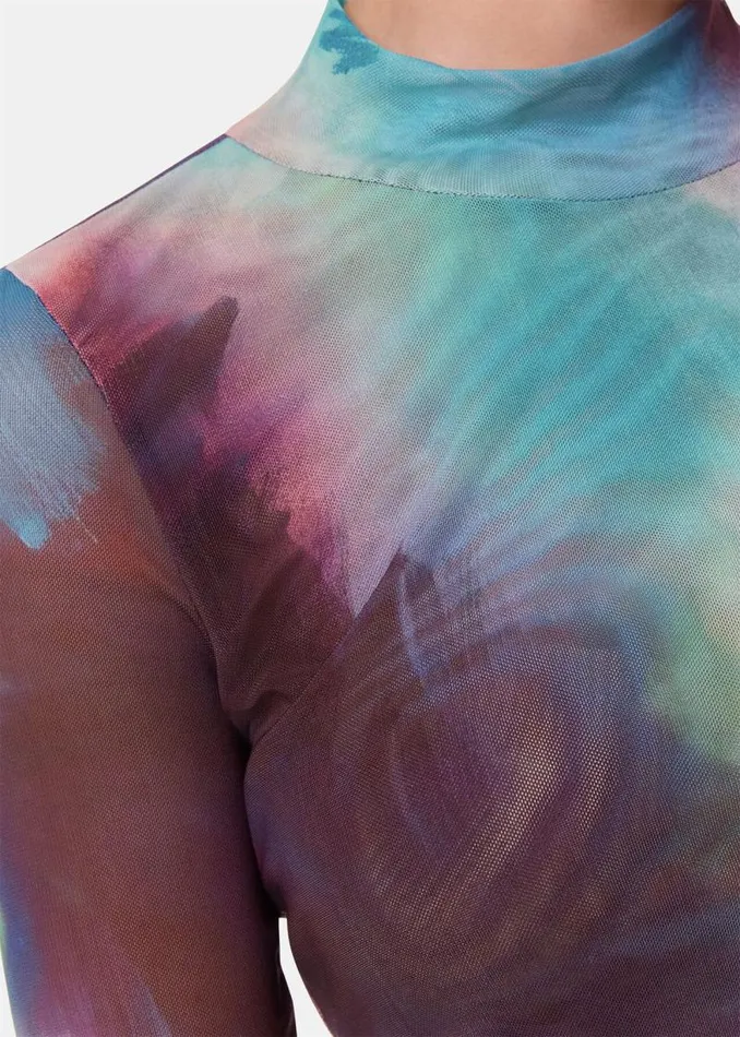 Whistles Tops Multicolour Oil Paint Print Mesh Top 8211 Women