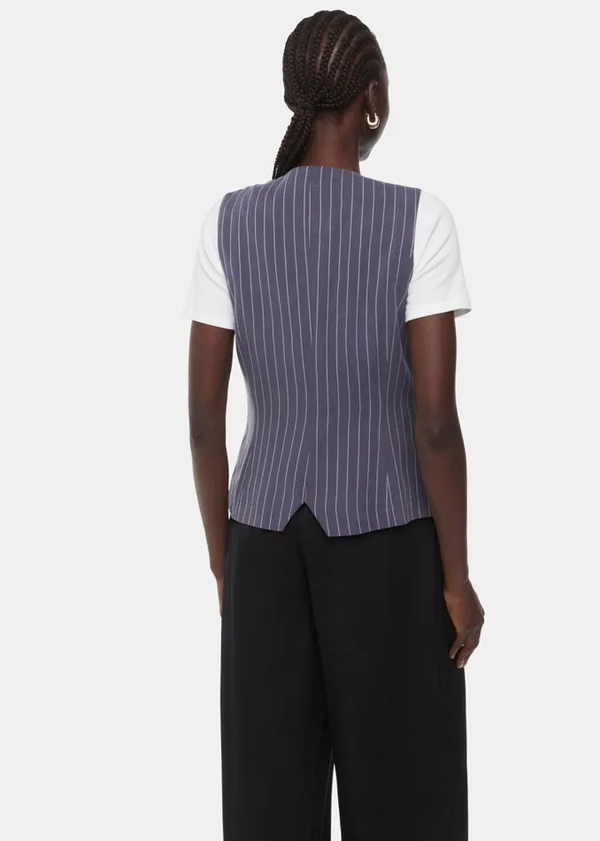 Whistles Tops Navy Lottie Pinstripe Waistcoat 8211 Women