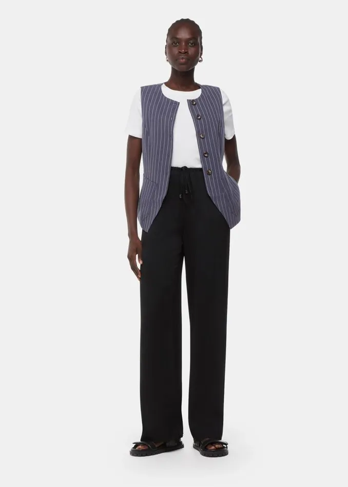 Whistles Tops Navy Lottie Pinstripe Waistcoat 8211 Women