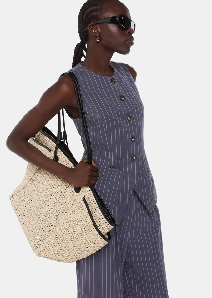 Whistles Tops Navy Lottie Pinstripe Waistcoat 8211 Women