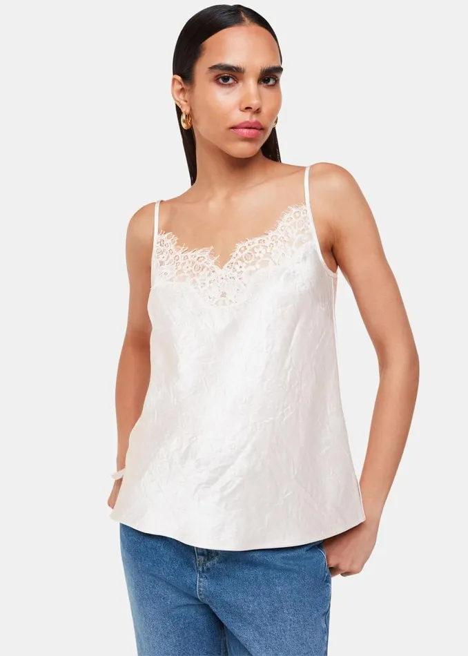 Whistles Tops Neutral Lace Trim Cami Top 8211 Women