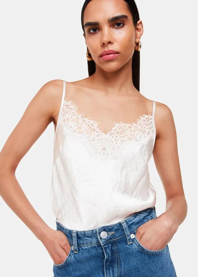 Whistles Tops Neutral Lace Trim Cami Top 8211 Women