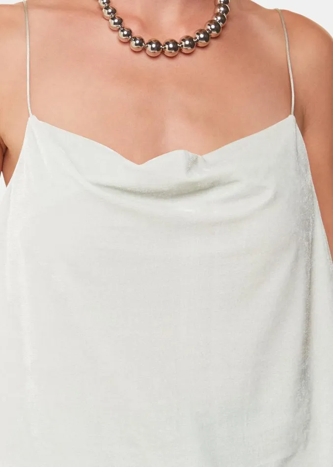 Whistles Tops Silver Velvet Cowl Neck Cami Top 8211 Women