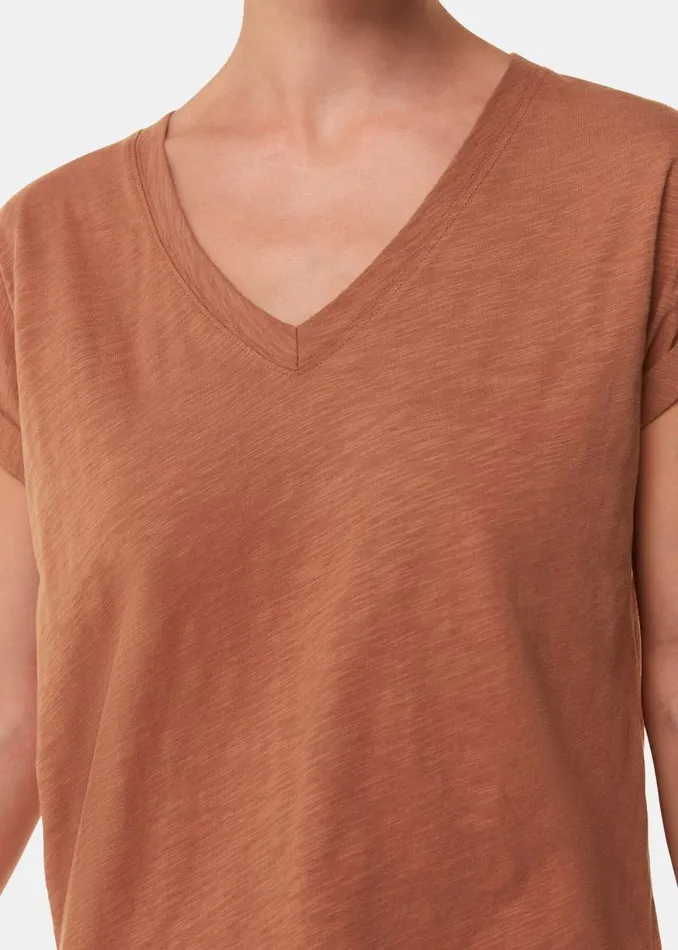 Whistles Tops Tan Willa V Neck Cap Sleeve Tee 8211 Women