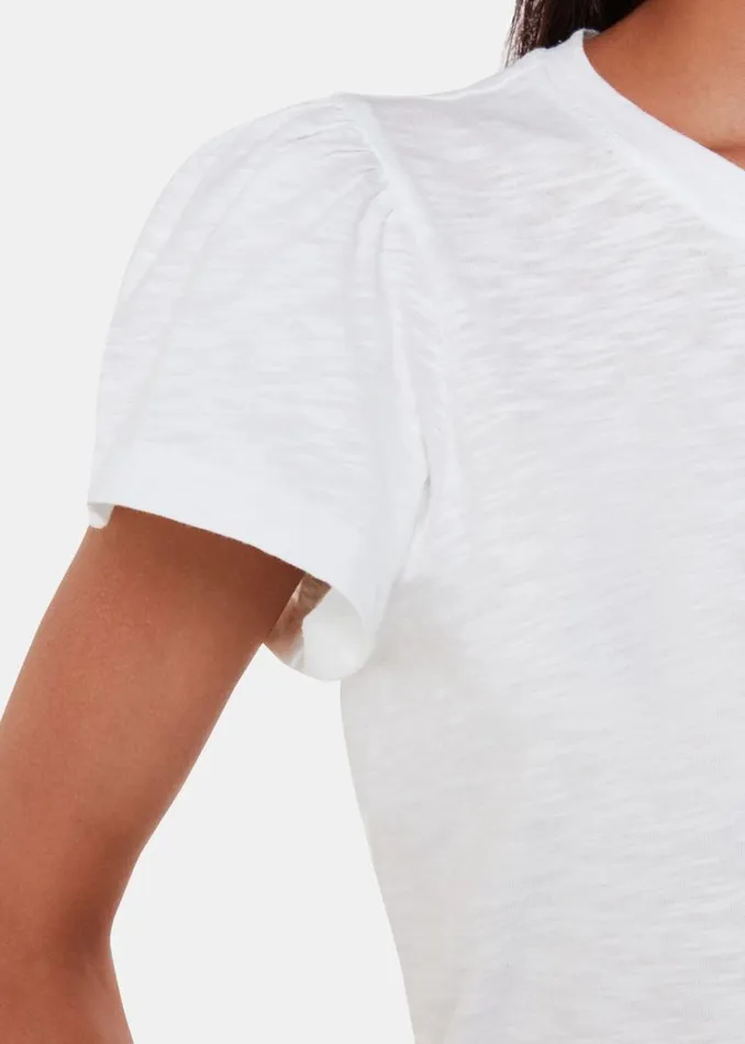 Whistles Tops White Cotton Frill Sleeve T Shirt 8211 Women
