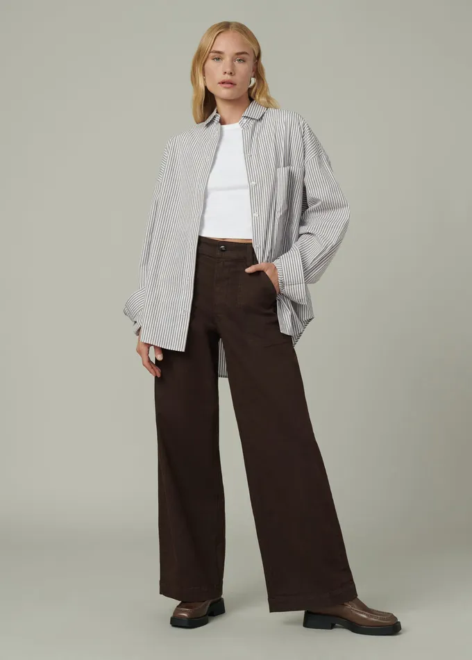 Wide Leg Joe8217s Jeans Women THE CHLOE UTILITY WIDE LEG Coffee Bean