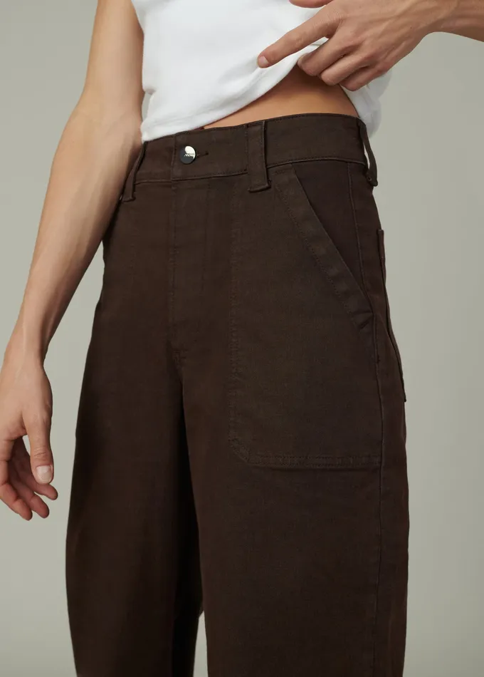 Wide Leg Joe8217s Jeans Women THE CHLOE UTILITY WIDE LEG Coffee Bean