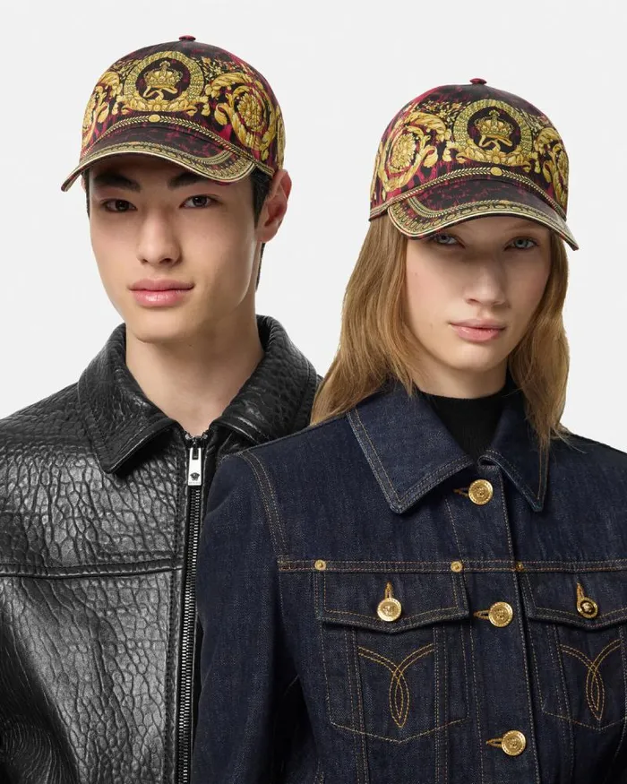 Wild Barocco Baseball Cap Printred WomenMen Versace Hats and Caps