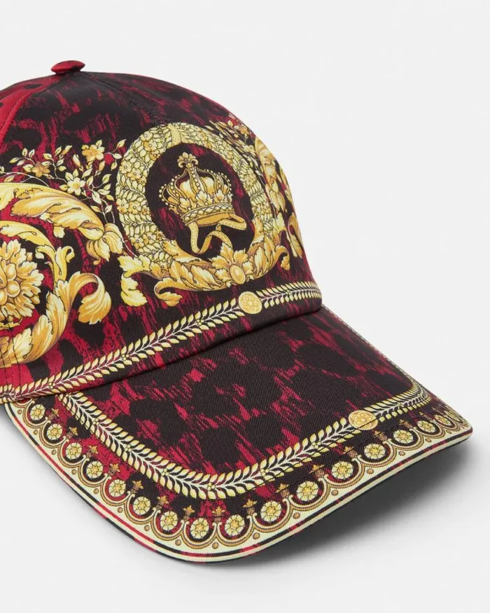 Wild Barocco Baseball Cap Printred WomenMen Versace Hats and Caps