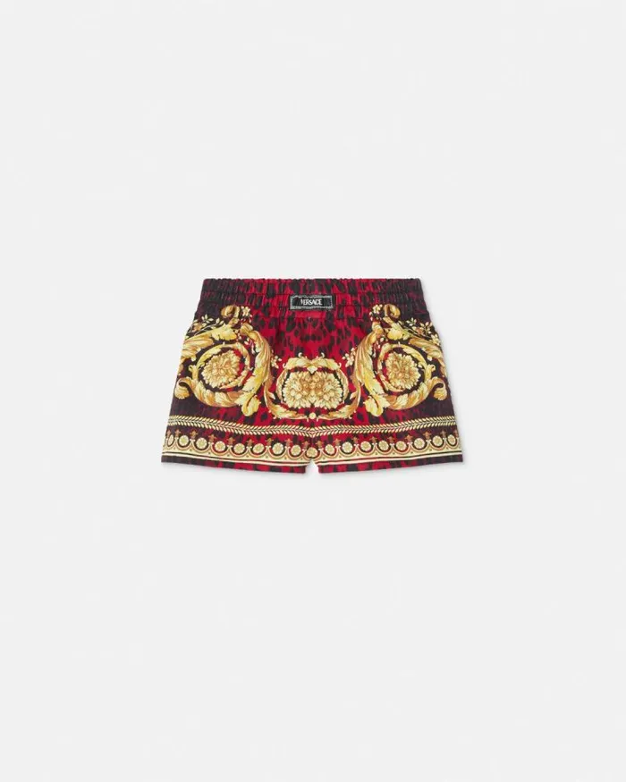 Wild Barocco Gabardine Baby Shorts Printred Children Versace Clothing