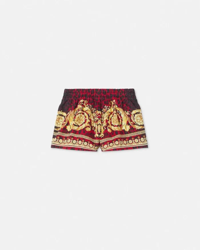 Wild Barocco Gabardine Baby Shorts Printred Children Versace Clothing