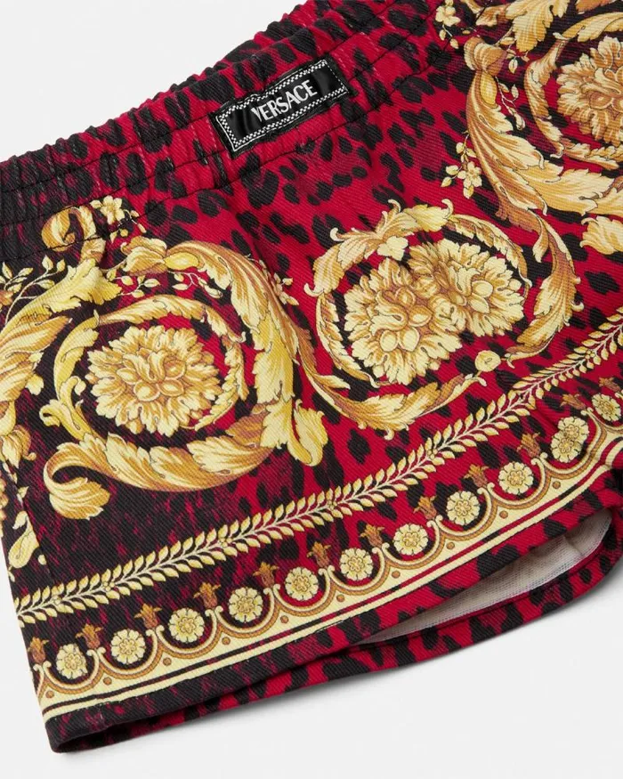 Wild Barocco Gabardine Baby Shorts Printred Children Versace Clothing