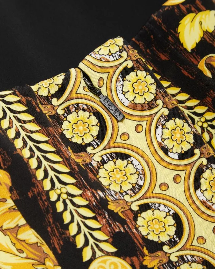 Wild Barocco Silk Cady Corset Bodysuit Print Women Versace Shirts and Tops