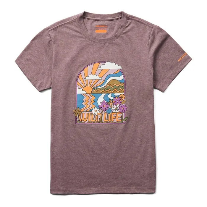 Wildlife Tee Peppercorn Heather Women Merrell Tops