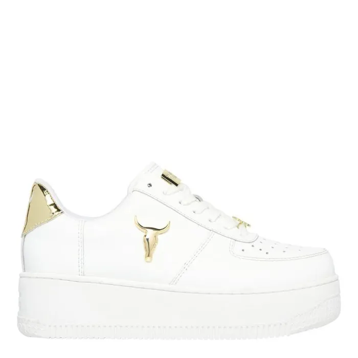Windsor Smith Platform Sneakers Women RICH WHITE LEATHER GOLD METALLIC SNEAKERS Windsor Smith Platform Sneakers Women RICH WHITE LEATHER GOLD METALLIC SNEAKERS